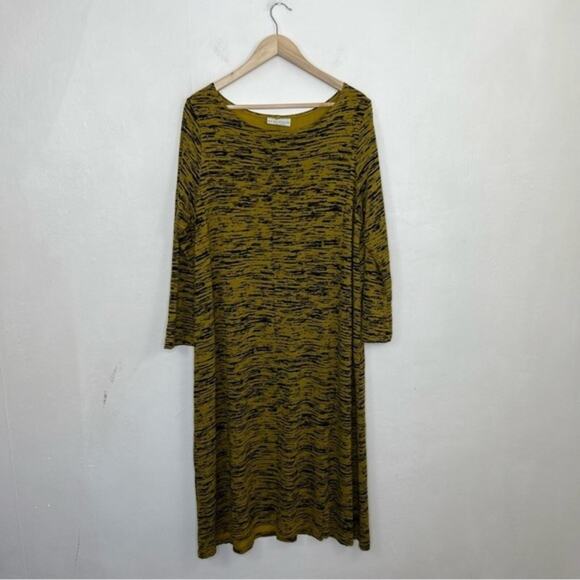 bryn Walker Dresses & Skirts - Bryn Walker Robbie Arborist Midi Maxi Jersey Stretch Knit Dress in Yellow Size M